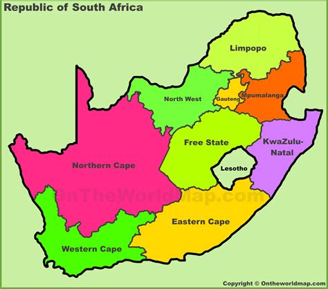 a map of south africa.